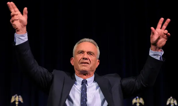 Robert F Kennedy Jr: a long history of conspiracy theories and nonsensical, anti-scientific views. Photograph: Brian Snyder/Reuters
